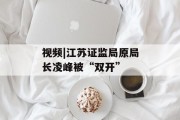 视频|江苏证监局原局长凌峰被“双开” 视频|江苏证监局原局长凌峰被“双开”