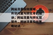 网站流量投放策略，提升访问量与转化率的秘诀，网站流量与转化双提升，揭秘流量投放策略秘诀