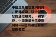 中国流量电信查询网站，便捷查询，轻松管理您的通信服务，一键掌控，中国流量电信查询网站——您的通信服务管理专家