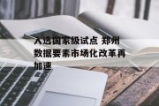 入选国家级试点 郑州数据要素市场化改革再加速