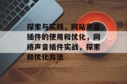 探索与实践,网站声音插件的使用和优化,网络声音插件实战,探索和优化方法 探索与实践,网站声音插件的使用和优化,网络声音插件实战,探索和优化方法