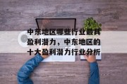 中东地区哪些行业最具盈利潜力,中东地区的十大盈利潜力行业分析 中东地区哪些行业最具盈利潜力,中东地区的十大盈利潜力行业分析