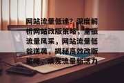 网站流量低迷？深度解析网站改版策略，重振流量风采，网站流量低谷逆袭，揭秘高效改版策略，焕发流量新活力