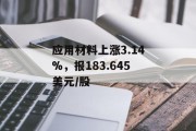 应用材料上涨3.14%,报183.645美元/股 应用材料上涨3.14%,报183.645美元/股