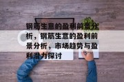 钢筋生意的盈利前景分析，钢筋生意的盈利前景分析，市场趋势与盈利潜力探讨