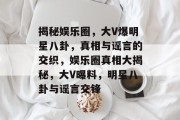 揭秘娱乐圈，大V爆明星八卦，真相与谣言的交织，娱乐圈真相大揭秘，大V曝料，明星八卦与谣言交锋