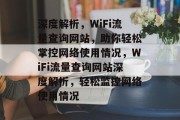 深度解析，WiFi流量查询网站，助你轻松掌控网络使用情况，WiFi流量查询网站深度解析，轻松监控网络使用情况