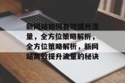 新网站如何有效提升流量，全方位策略解析，全方位策略解析，新网站高效提升流量的秘诀