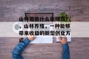 山林做些什么能赚钱?,山林养殖,一种能够带来收益的新型创业方式 山林做些什么能赚钱?,山林养殖,一种能够带来收益的新型创业方式
