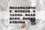 揭秘点击网站流量的秘密，提升网站流量，助力企业增长，网站流量增长密码，揭秘提升企业流量的秘诀