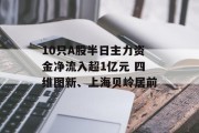 10只A股半日主力资金净流入超1亿元 四维图新、上海贝岭居前 10只A股半日主力资金净流入超1亿元 四维图新、上海贝岭居前