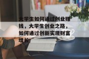 大学生如何通过创业赚钱,大学生创业之路,如何通过创新实现财富增长