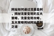网站如何通过流量盈利，揭秘流量变现的五大策略，流量变现攻略，五大策略揭秘网站盈利之道