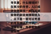 冬天里,什么赚钱好?在寒冷的冬季,人们或许会想要找一些在家就能做的副业来赚取收入。以下是一些可以考虑的冬天赚钱的方式。,温暖取暖,冬季家庭副业指南 冬天里,什么赚钱好?在寒冷的冬季,人们或许会想要找一些在家就能做的副业来赚取收入。以下是一些可以考虑的冬天赚钱的方式。,温暖取暖,冬季家庭副业指南