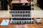 把握时代脉搏,挖掘商机,如何选择一个投资5000元的创业项目,从5000元创业投资中筛选优质投资项目,时代脉搏与商机探索