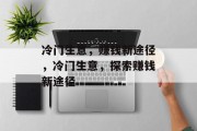 冷门生意,赚钱新途径,冷门生意,探索赚钱新途径