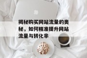 揭秘购买网站流量的奥秘,如何精准提升网站流量与转化率 揭秘购买网站流量的奥秘,如何精准提升网站流量与转化率