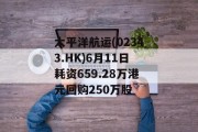 太平洋航运(02343.HK)6月11日耗资659.28万港元回购250万股 太平洋航运(02343.HK)6月11日耗资659.28万港元回购250万股