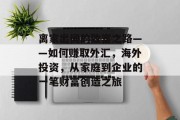离家出国的致富之路——如何赚取外汇,海外投资,从家庭到企业的一笔财富创造之旅 离家出国的致富之路——如何赚取外汇,海外投资,从家庭到企业的一笔财富创造之旅