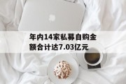 年内14家私募自购金额合计达7.03亿元 年内14家私募自购金额合计达7.03亿元