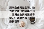 深圳企业网站公司，助力企业腾飞的网络平台，深圳企业网站建设专家，打造助力腾飞的网络新引擎