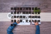 网站流量上限究竟是什么意思？揭秘网站流量上限的奥秘，揭秘网站流量上限，定义与影响解析