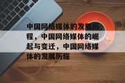 中国网络媒体的发展历程，中国网络媒体的崛起与变迁，中国网络媒体的发展历程
