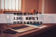 中航机载(600372.SH):目前在飞行汽车方面布局较少 中航机载(600372.SH):目前在飞行汽车方面布局较少