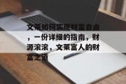 文莱如何实现财富自由,一份详细的指南,财源滚滚,文莱富人的财富之道