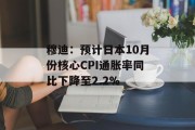 穆迪:预计日本10月份核心CPI通胀率同比下降至2.2% 穆迪:预计日本10月份核心CPI通胀率同比下降至2.2%
