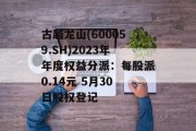 古越龙山(600059.SH)2023年年度权益分派:每股派0.14元 5月30日股权登记 古越龙山(600059.SH)2023年年度权益分派:每股派0.14元 5月30日股权登记