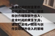 业余时间的财富累积,如何通过打游戏、阅读和创作赚取额外收入,业余时间的黄金岁月,通过打游戏、阅读与创作获取额外收入的策略 业余时间的财富累积,如何通过打游戏、阅读和创作赚取额外收入,业余时间的黄金岁月,通过打游戏、阅读与创作获取额外收入的策略