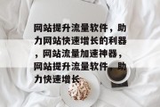 网站提升流量软件，助力网站快速增长的利器，网站流量加速神器，网站提升流量软件，助力快速增长