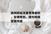 扬州网站流量费用解析,合理规划,提升网络营销效益 扬州网站流量费用解析,合理规划,提升网络营销效益