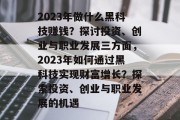 2023年做什么黑科技赚钱?探讨投资、创业与职业发展三方面,2023年如何通过黑科技实现财富增长?探索投资、创业与职业发展的机遇