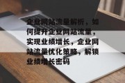 企业网站流量解析，如何提升企业网站流量，实现业绩增长，企业网站流量优化策略，解锁业绩增长密码