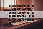 网站流量调配技术方案,优化用户体验与提升品牌知名度的利器,掌握流量调配技术,打造卓越用户体验与品牌形象 网站流量调配技术方案,优化用户体验与提升品牌知名度的利器,掌握流量调配技术,打造卓越用户体验与品牌形象