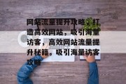 网站流量提升攻略，打造高效网站，吸引海量访客，高效网站流量提升秘籍，吸引海量访客攻略