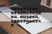 流量网站类型大揭秘，探索互联网世界的流量密码，揭秘流量密码，互联网世界网站类型大观