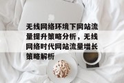 无线网络环境下网站流量提升策略分析，无线网络时代网站流量增长策略解析