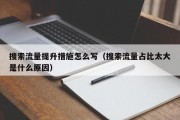 搜索流量提升措施怎么写（搜索流量占比太大是什么原因）