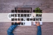 建材市场探秘,哪种建材生意最赚钱?,揭秘建材市场,哪种建材生意最赚钱? 建材市场探秘,哪种建材生意最赚钱?,揭秘建材市场,哪种建材生意最赚钱?
