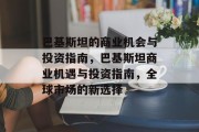 巴基斯坦的商业机会与投资指南,巴基斯坦商业机遇与投资指南,全球市场的新选择