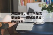 深度解析,哪个网站流量快些——揭秘流量加速的秘密 深度解析,哪个网站流量快些——揭秘流量加速的秘密
