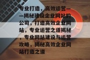 专业打造，高效运营——揭秘建设企业网站的公司，打造高效企业网站，专业运营之道揭秘，专业网站建设与运营攻略，揭秘高效企业网站打造之道