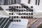 网站流量全包服务，助力企业快速提升在线曝光度，一站式网站流量全包服务，加速企业在线曝光增长