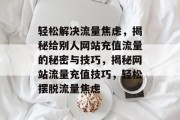 轻松解决流量焦虑，揭秘给别人网站充值流量的秘密与技巧，揭秘网站流量充值技巧，轻松摆脱流量焦虑