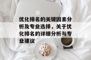 优化排名的关键因素分析及专业选择，关于优化排名的详细分析与专业建议