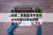 欧洲央行6月降息已成定局,多数经济学家预计9月和12月也将降息 欧洲央行6月降息已成定局,多数经济学家预计9月和12月也将降息