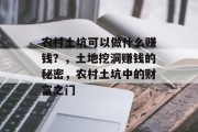 农村土坑可以做什么赚钱?,土地挖洞赚钱的秘密,农村土坑中的财富之门 农村土坑可以做什么赚钱?,土地挖洞赚钱的秘密,农村土坑中的财富之门